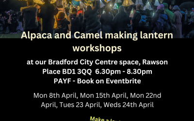 Free alpaca making lantern workshops in April